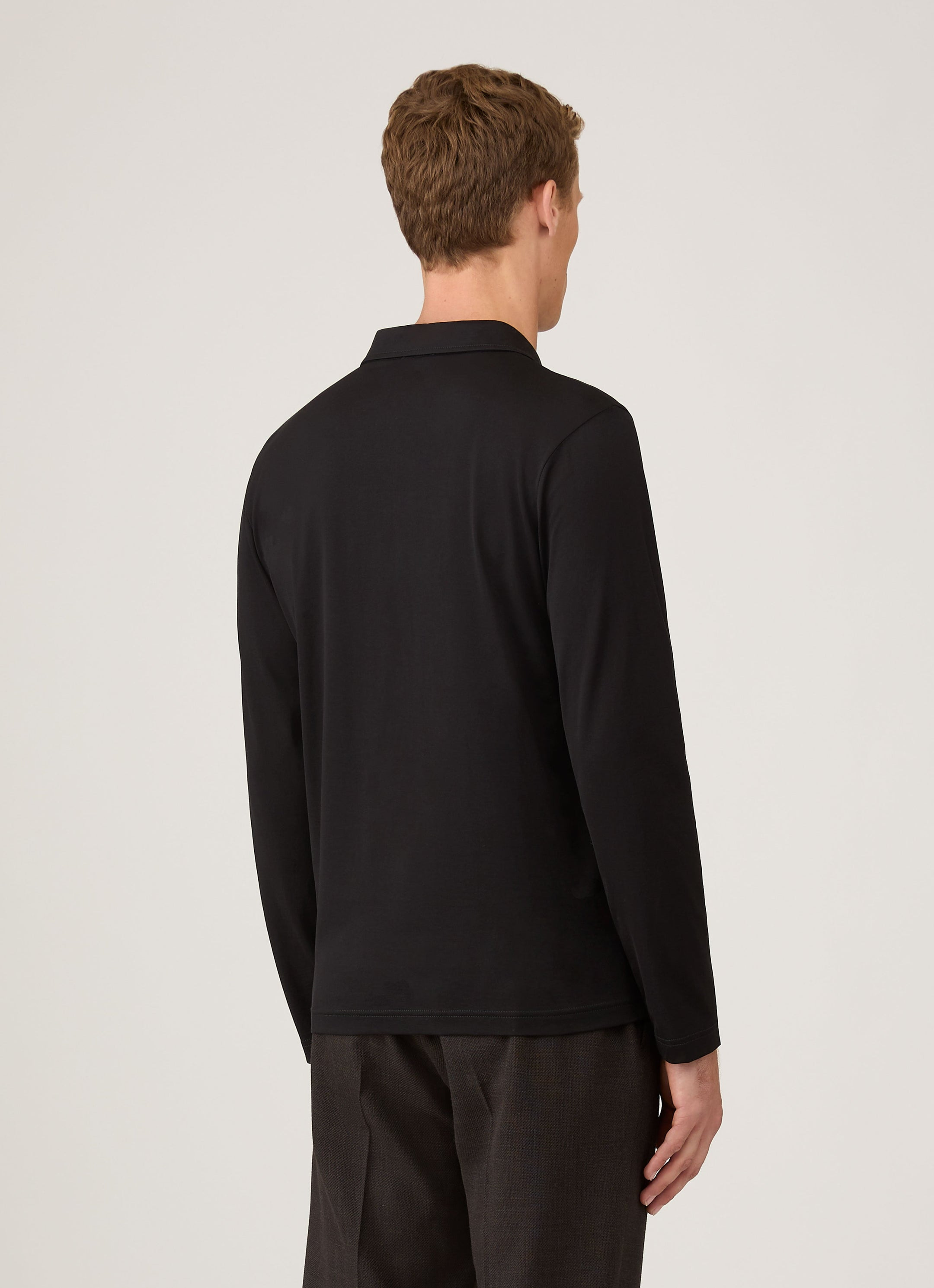 Long Sleeve Classic Jersey Polo Shirt - 5