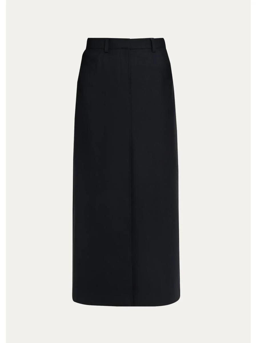 Tailored Front-Vent Maxi Skirt - 1
