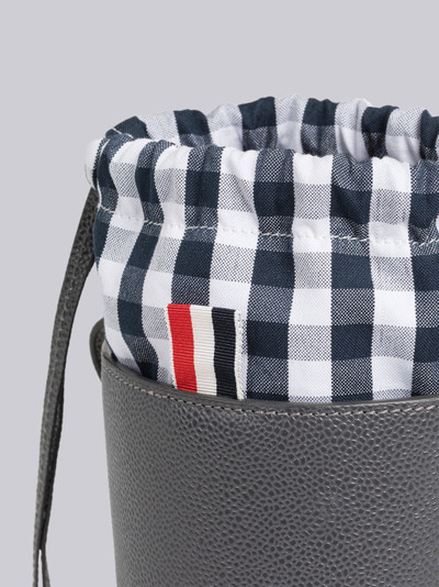 Thom Browne Pebble Grain Gingham Crossbody Mini Bucket Bag outlook