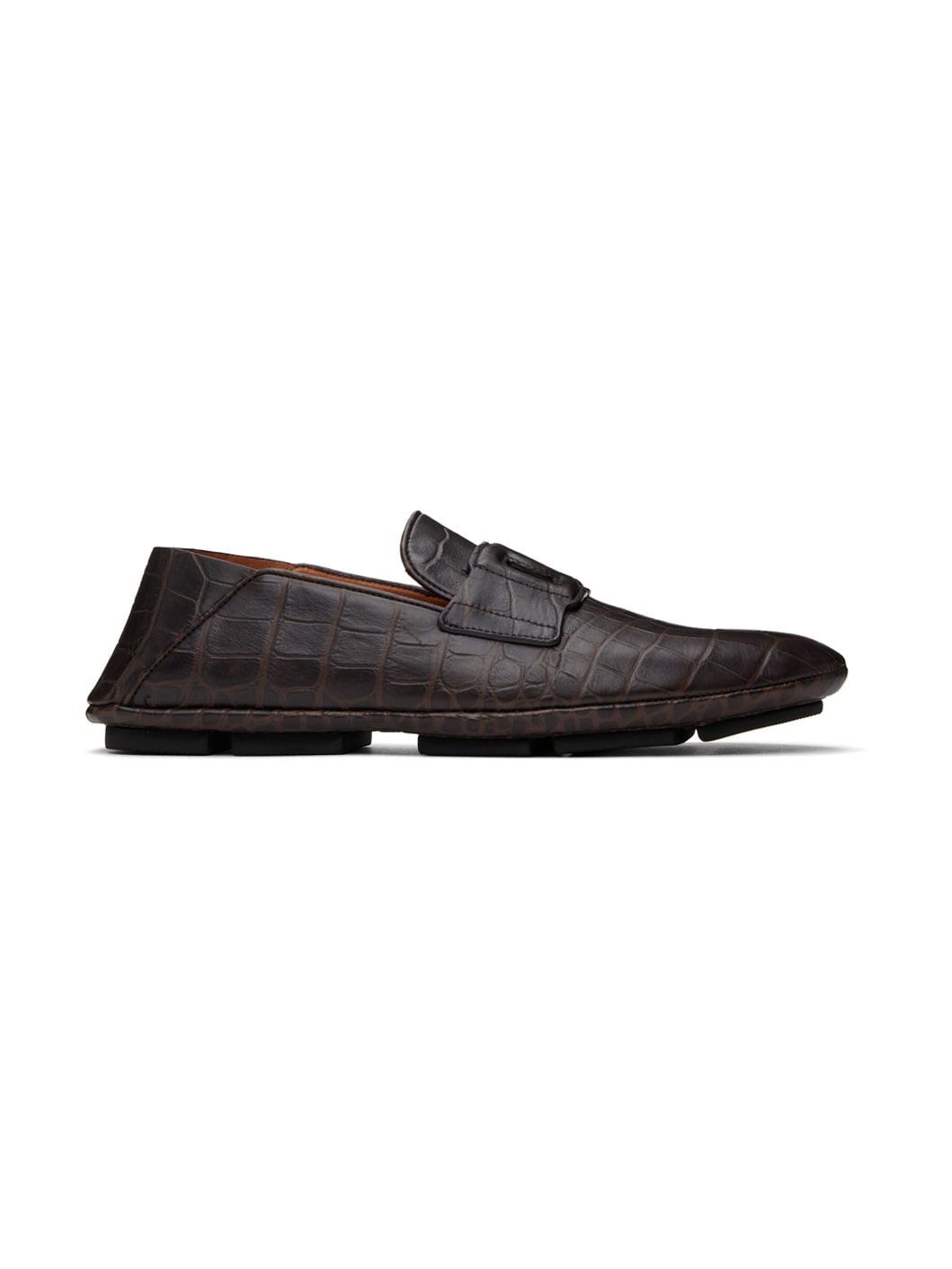 Brown Calfskin Driver Loafers - 1