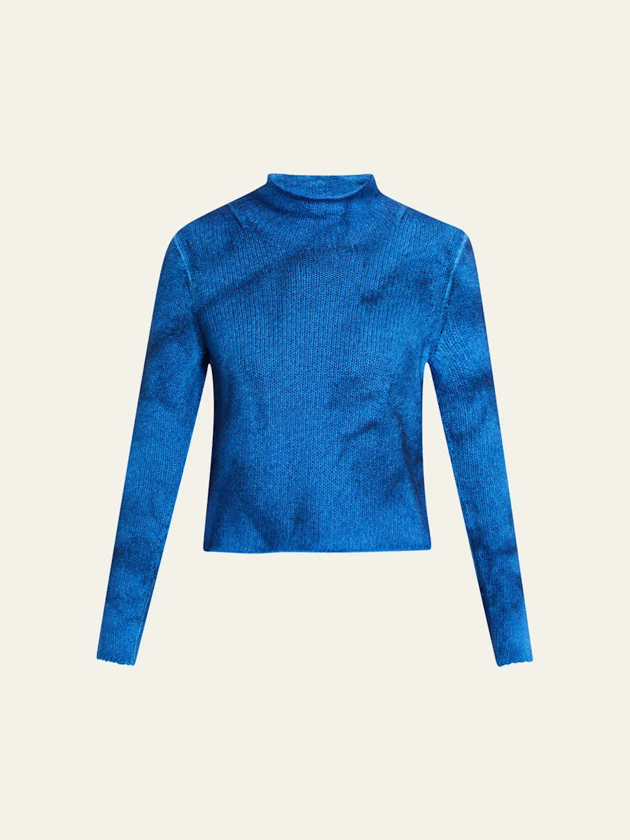 Daina Cropped Cashmere Turtleneck Sweater - 1
