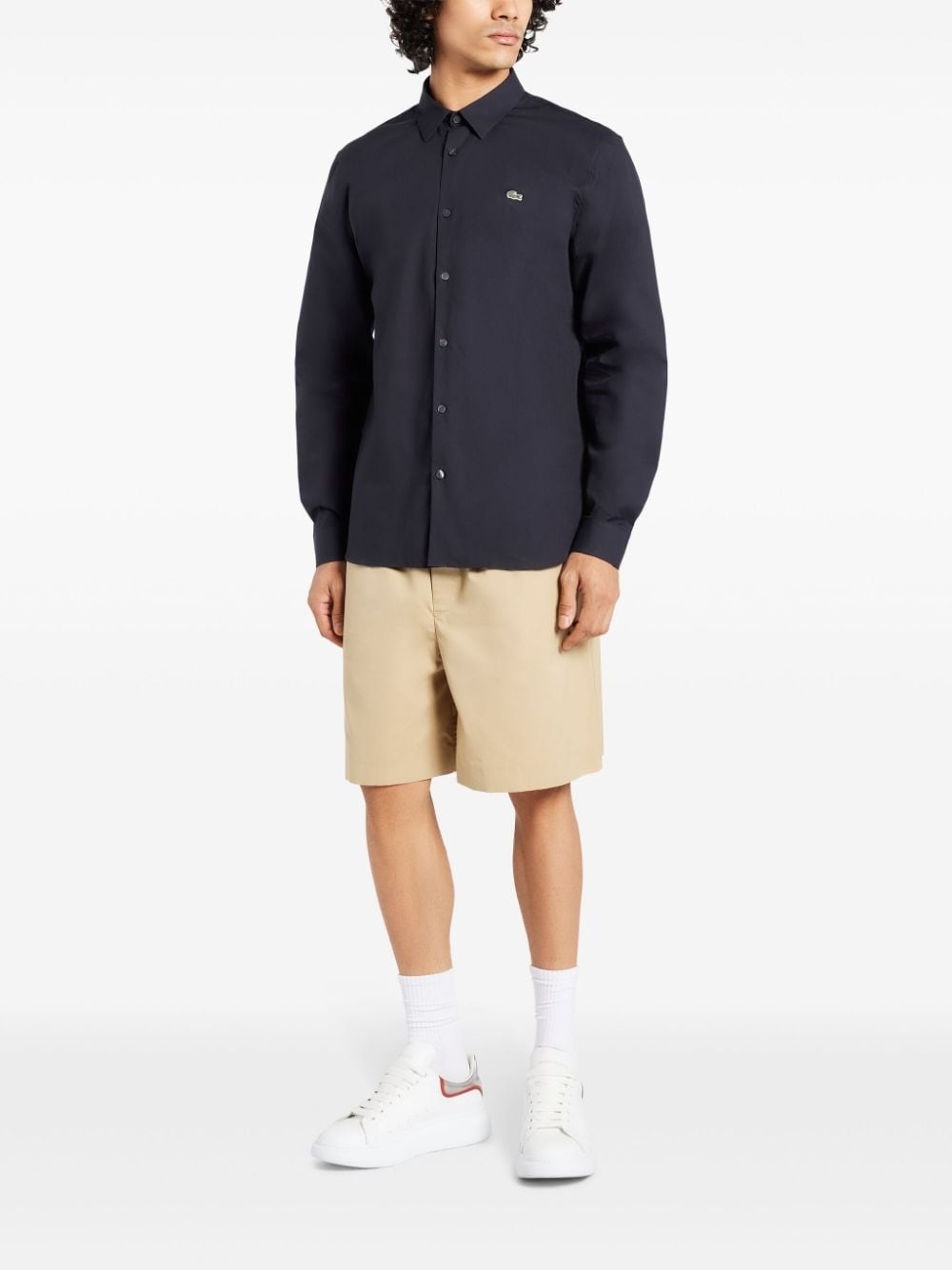 logo-appliquÃ© cotton shirt - 2