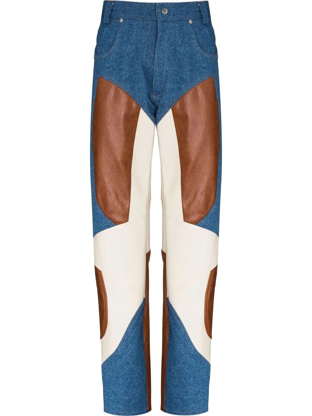 panelled straight-leg jeans - 1