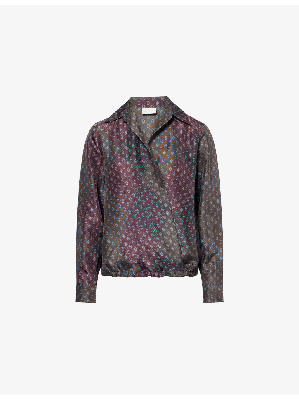 Cedal Printed Drawstring-Hem Silk Shirt - 1