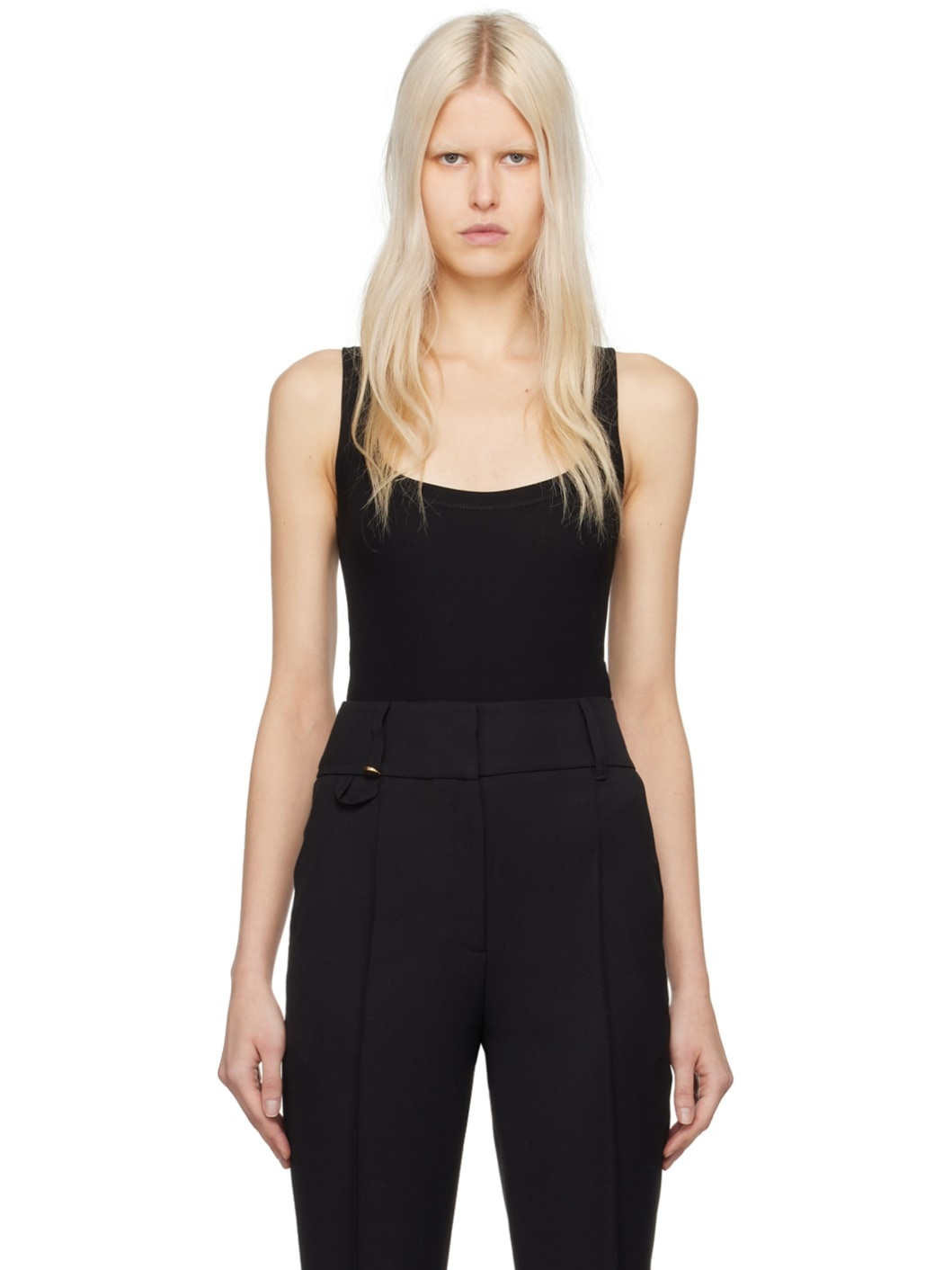 Black Les Classiques 'Le Body Gros Grain' Bodysuit - 1