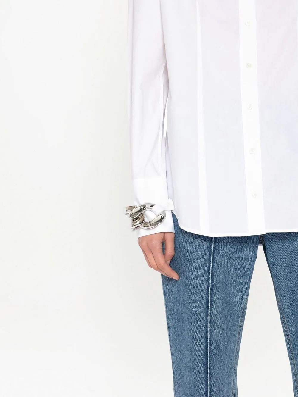 chain-link poplin shirt - 5