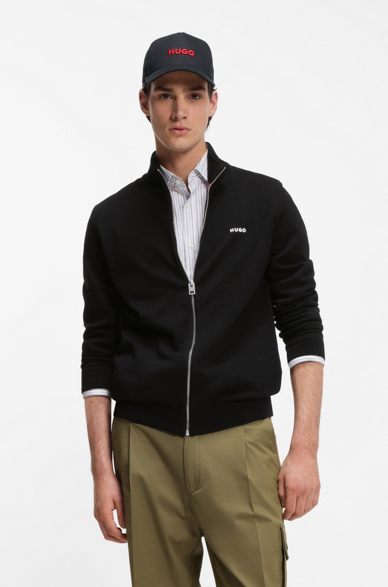 LOGO-DETAIL KNIT JACKET IN COTTON 2