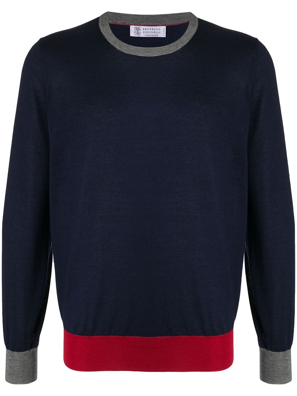 contrast-trimmed relaxed-fit jumper - 1