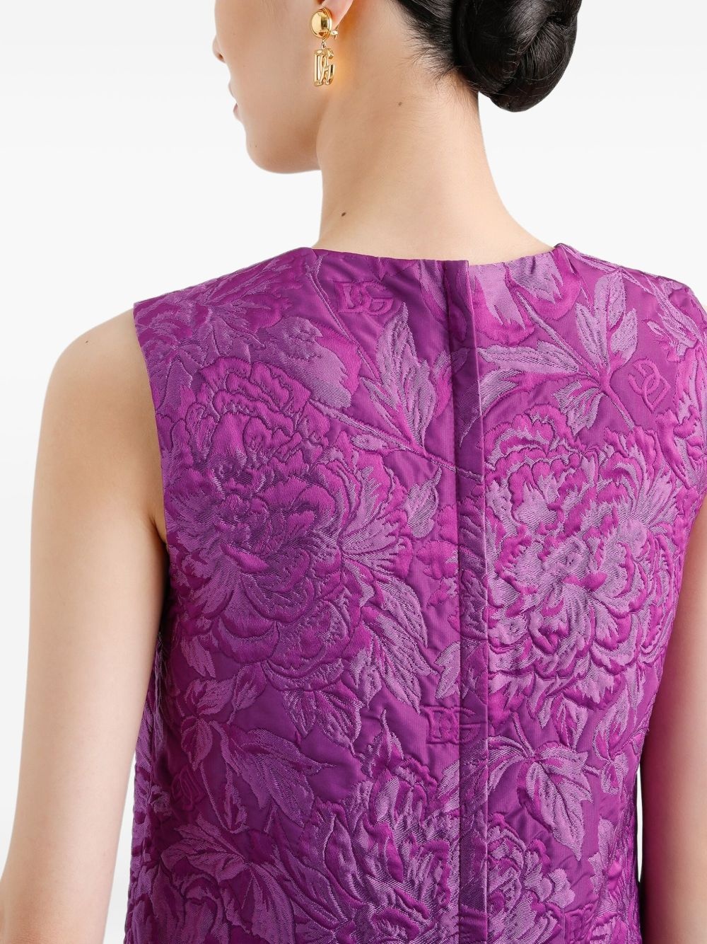 brocade-effect mini dress - 4