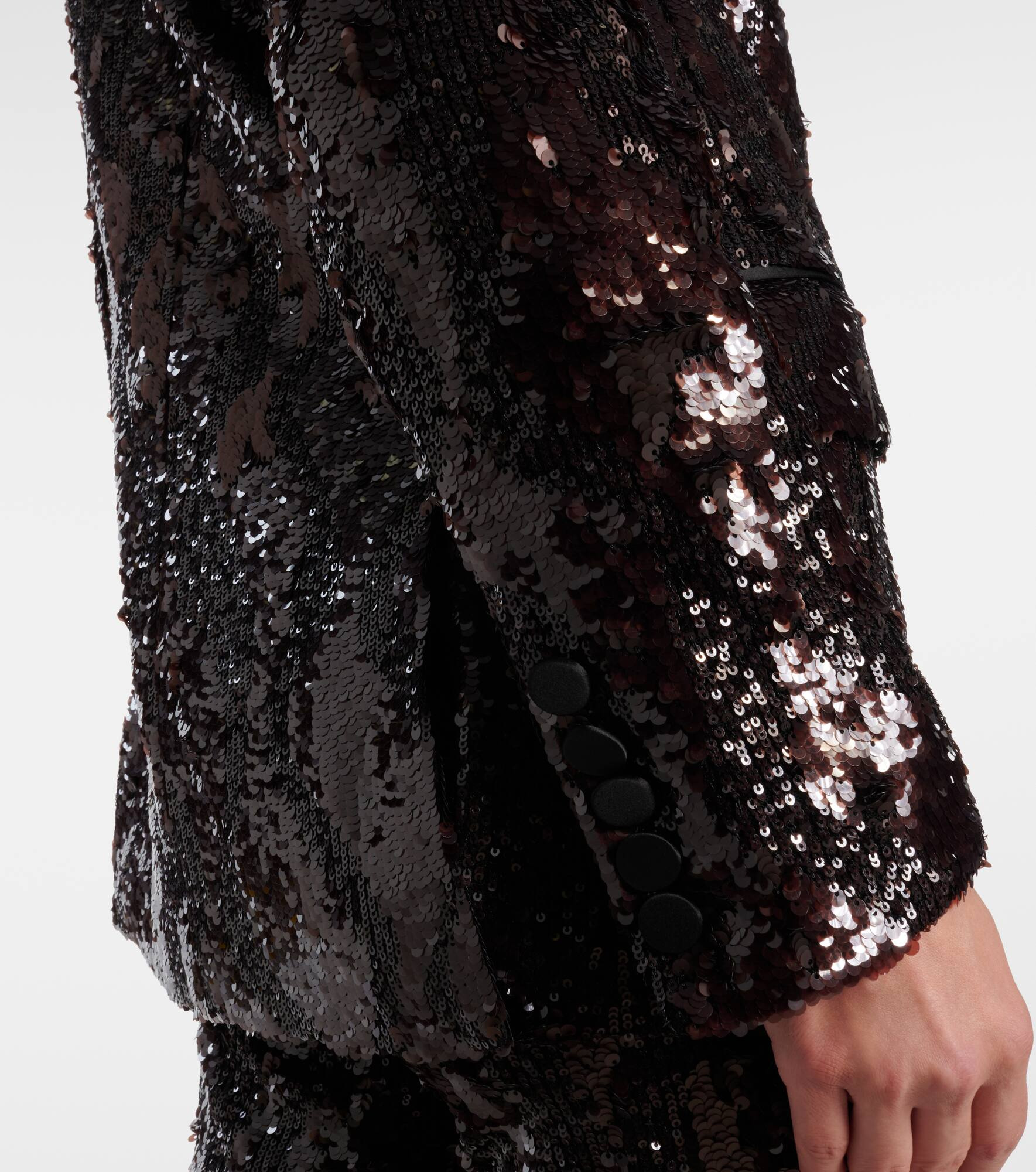 Sequined double-breasted blazer - 6