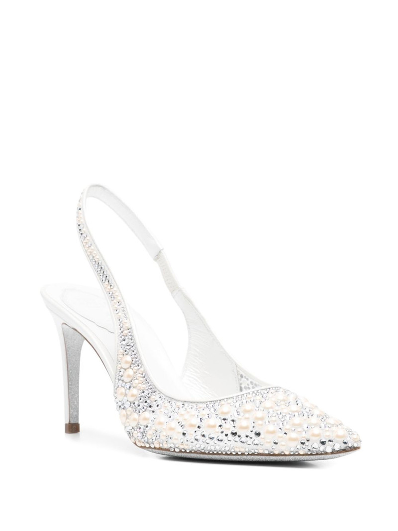 RENE CAOVILLA 80mm pearl-embellished pumps outlook