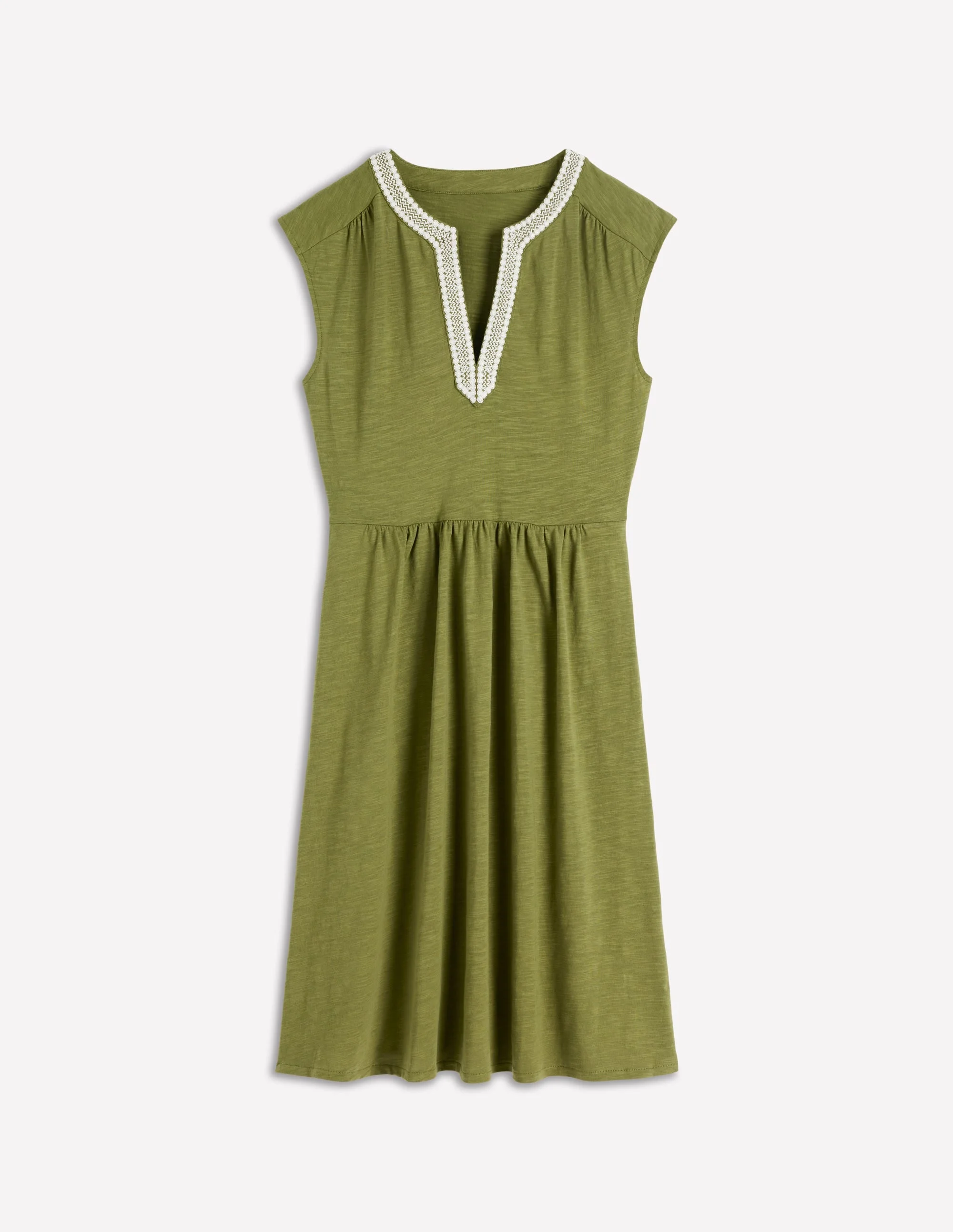 May Jersey Short Dress-Olive - 1