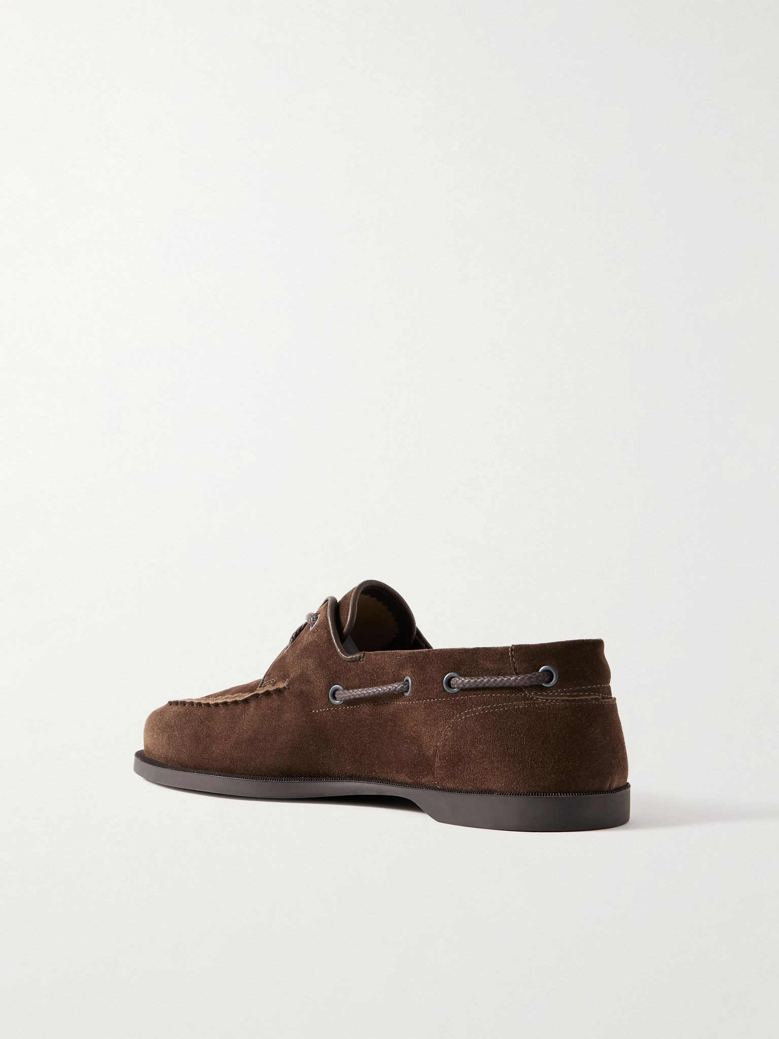 Foil Suede Boat Shoes Brown - 4