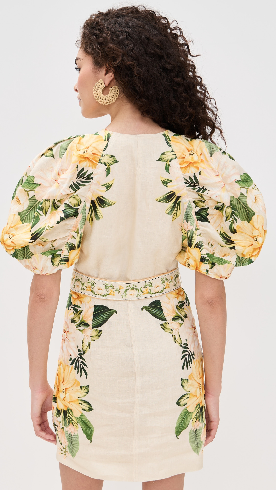 Puff Sleeves Mini Dress - 2