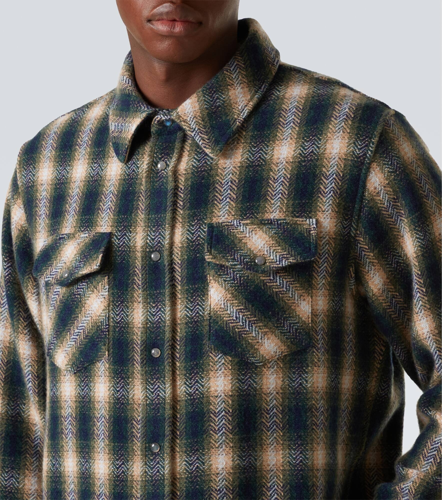 Tartan cashmere shirt - 5