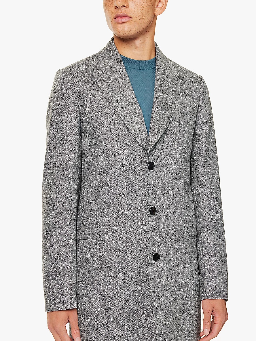 Speckled notch-lapel wool coat - 5