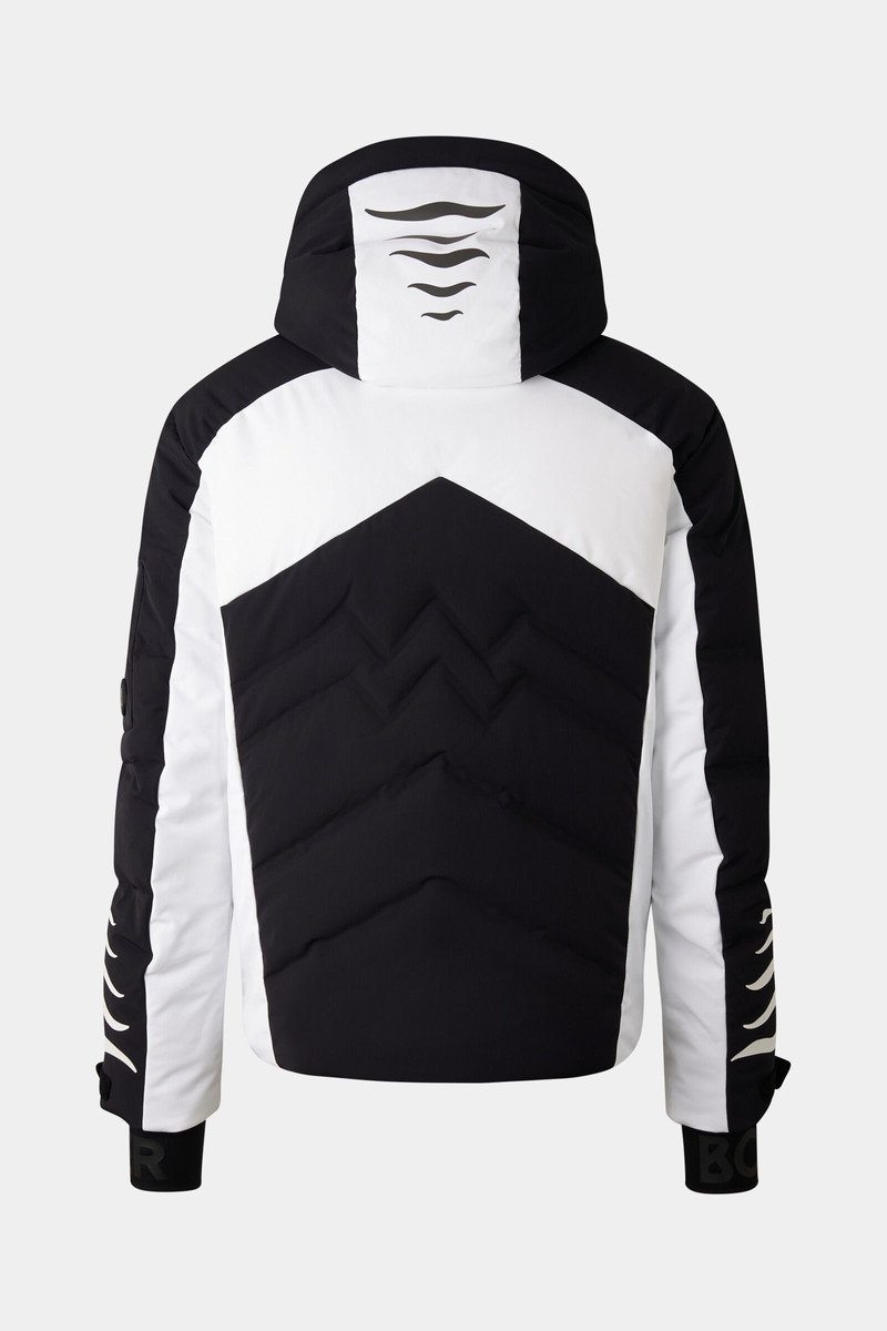 Jessy Down ski jacket in Black/White 3