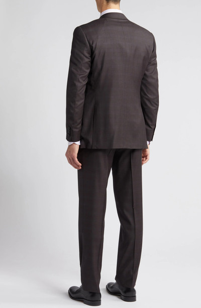 Canali Siena Regular Fit Brown Plaid Wool Suit outlook
