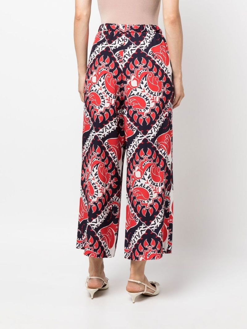 Printed silk-crepe straight-leg pants 4