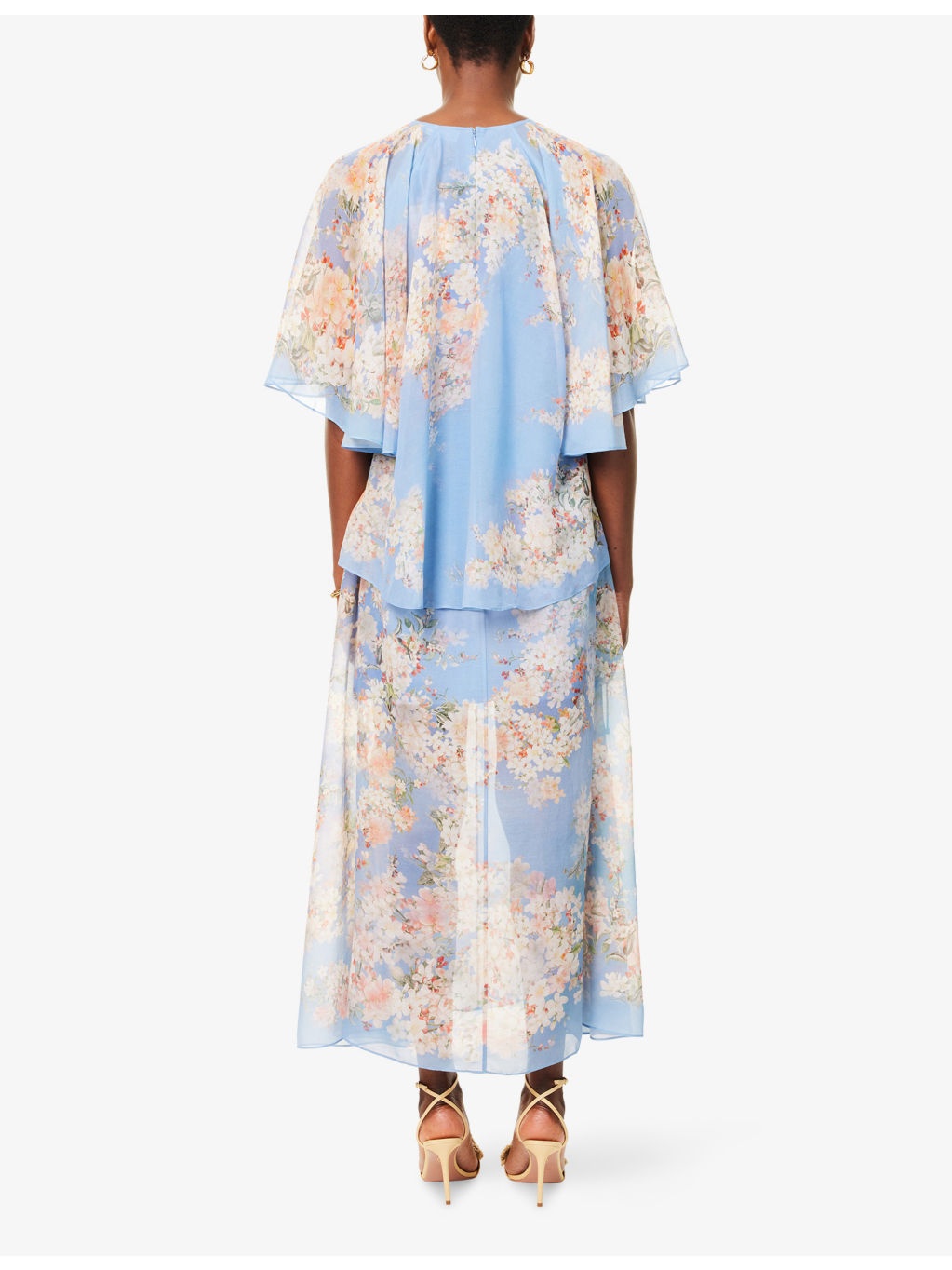 Cascadian Flared-Panels Cotton And Silk Maxi Dress - 4