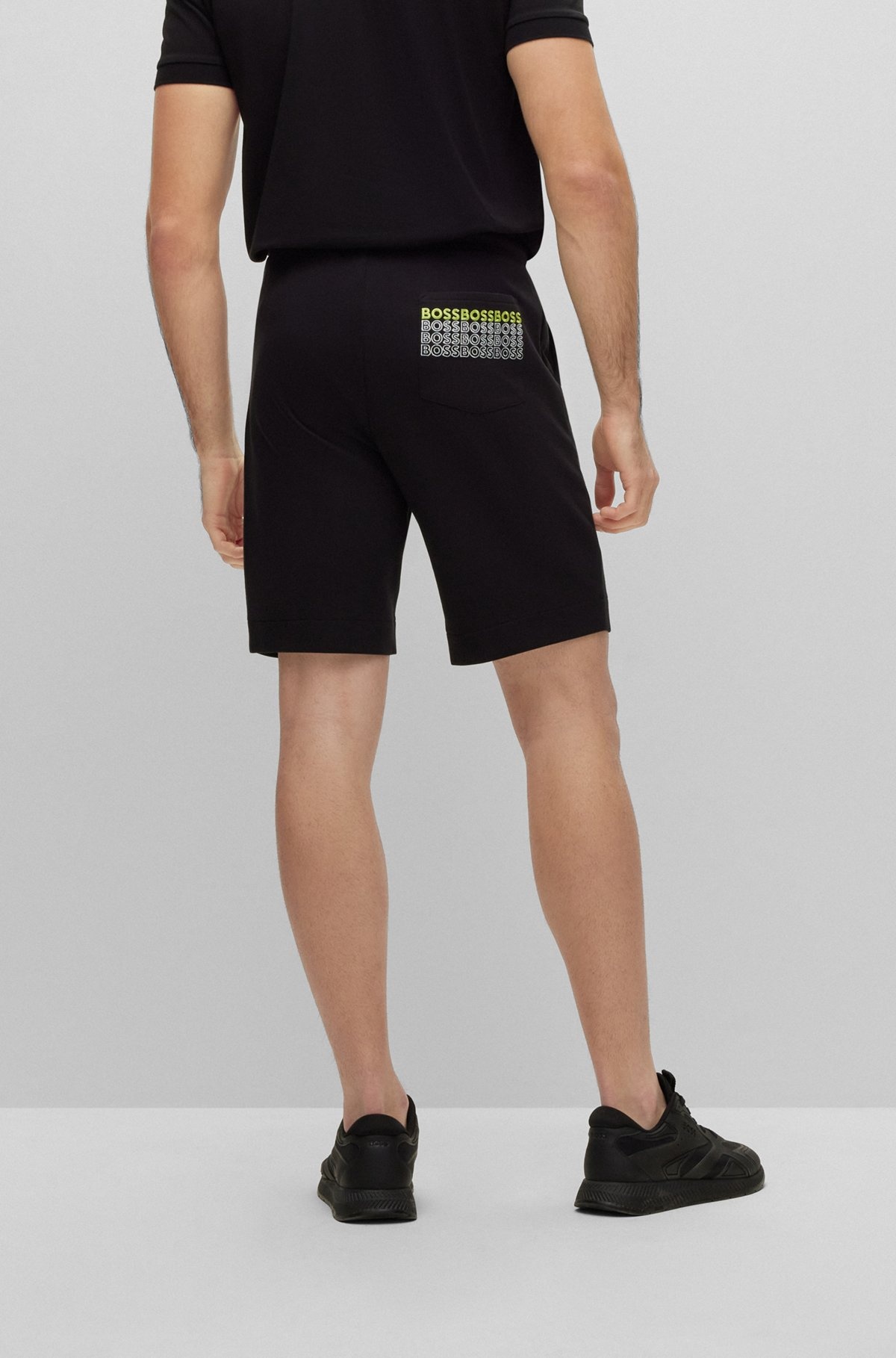 COTTON-BLEND REGULAR-FIT SHORTS WITH EMBROIDERED LOGOS - 5
