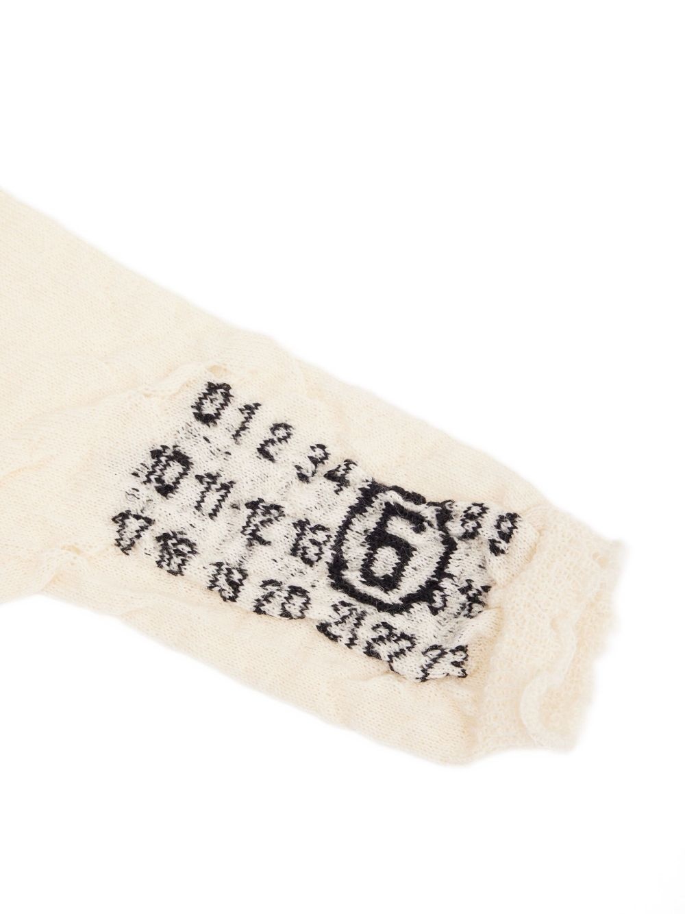 numbers-motif knitted gloves - 2