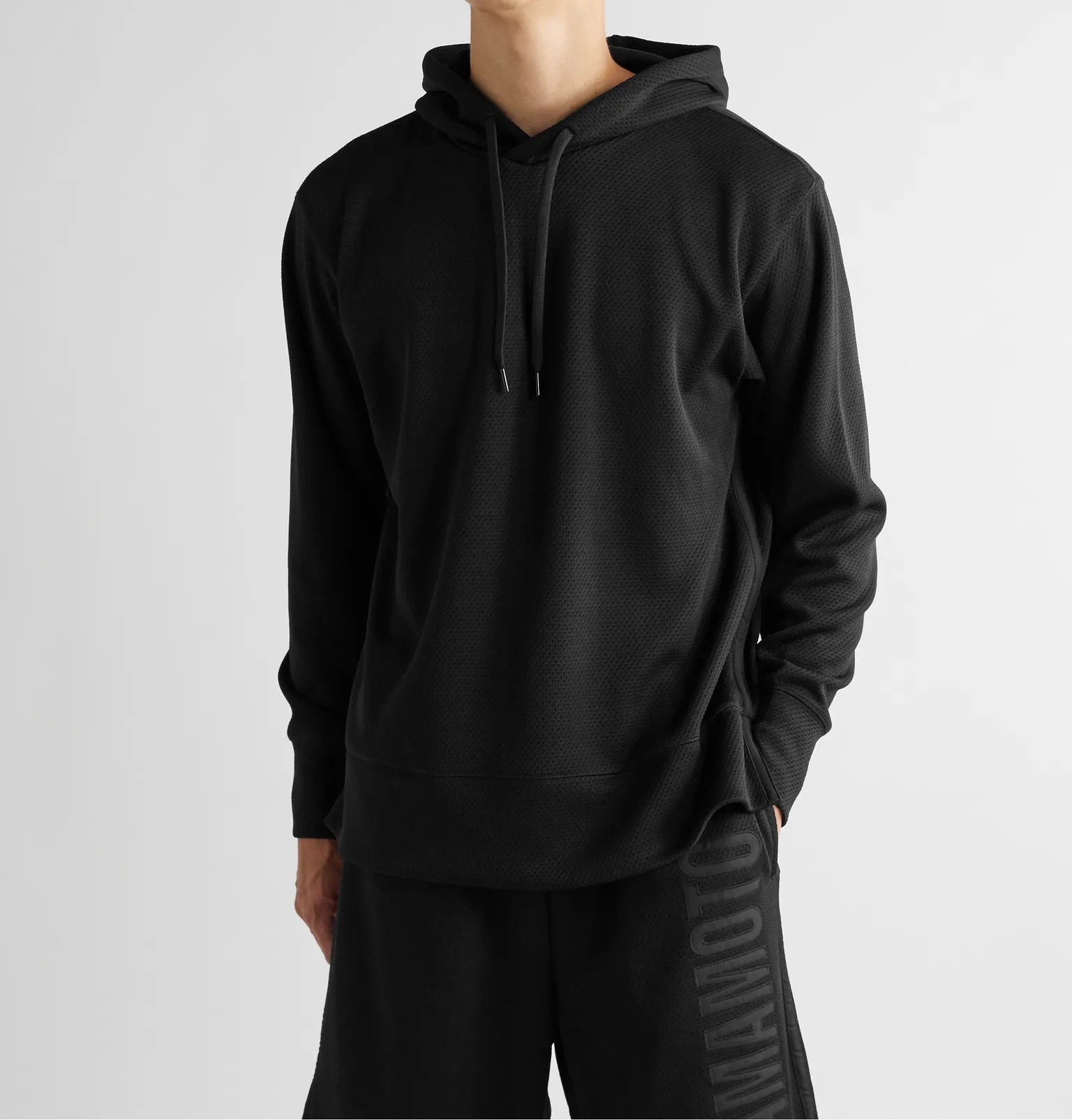 Logo-Appliquéd Mesh Hoodie - 7