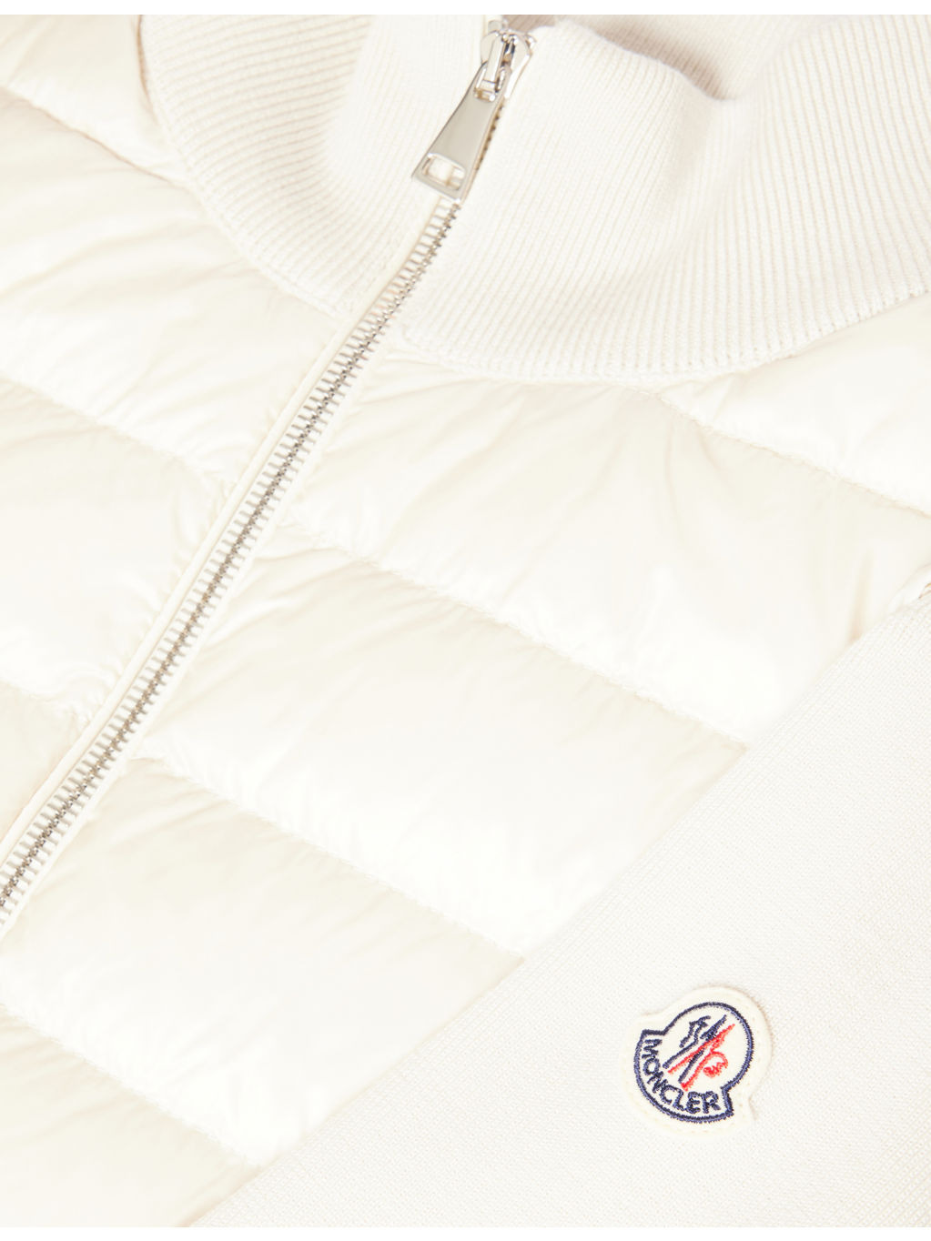 Logo-Badge Padded Zip Wool and Nylon Cardigan - 6