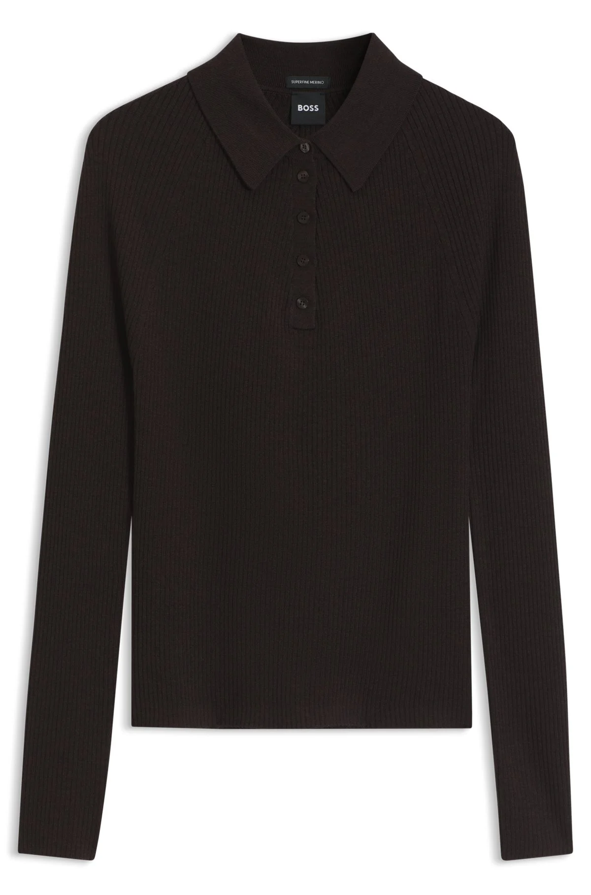 FITTED POLO SWEATER IN PURE VIRGIN WOOL - 1
