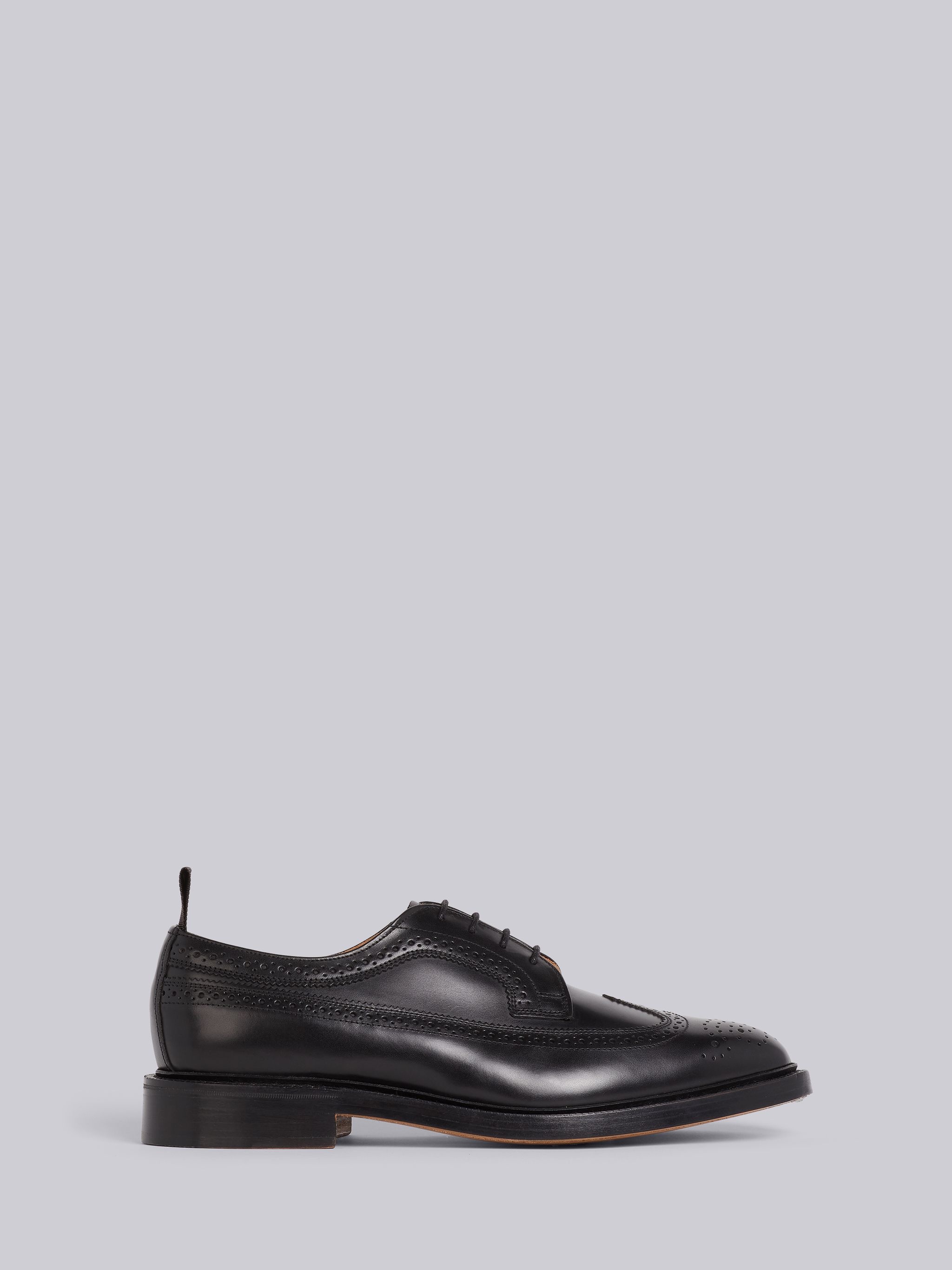 Black Shiny Calfskin Leather Sole Longwing Brogue - 1