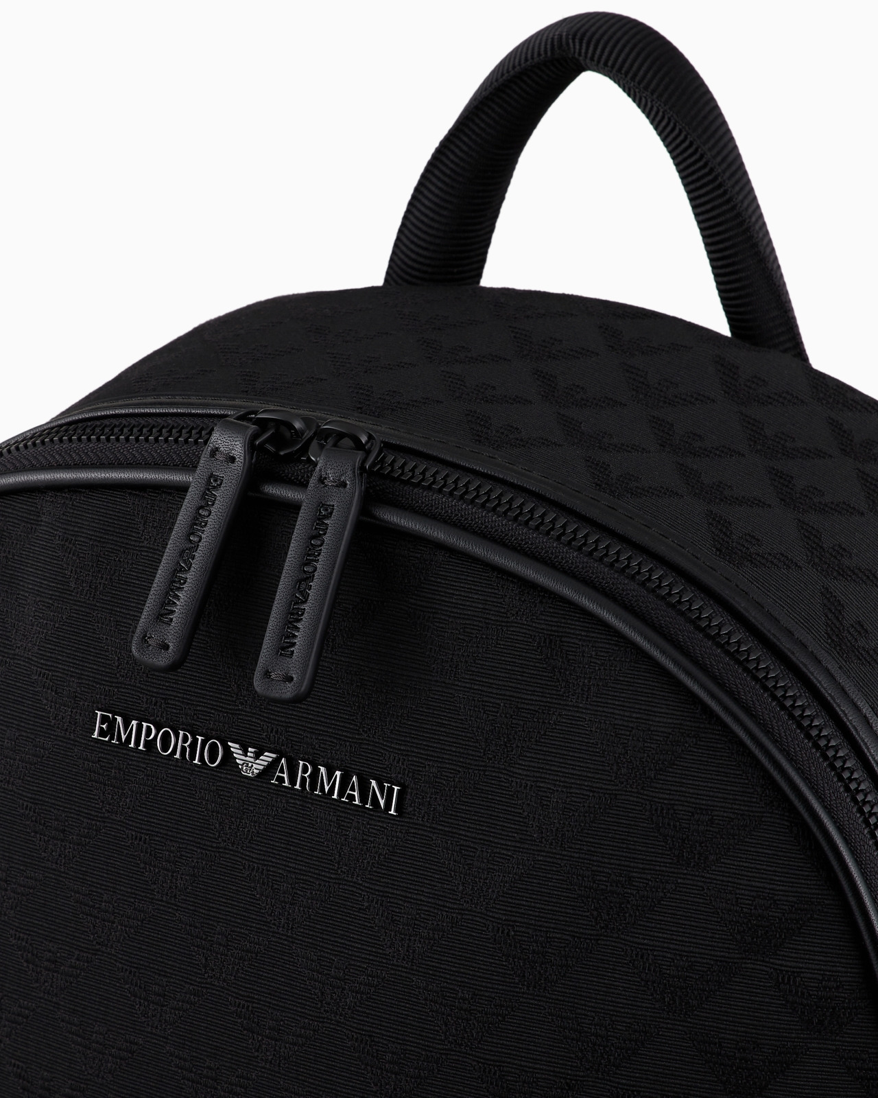 Nylon backpack with all-over jacquard eagle - 5