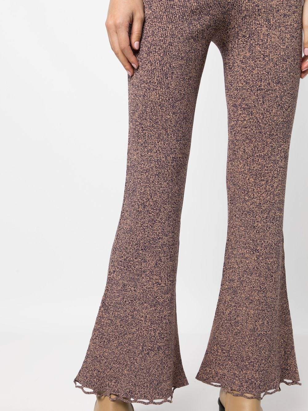 knitted flared trousers - 5