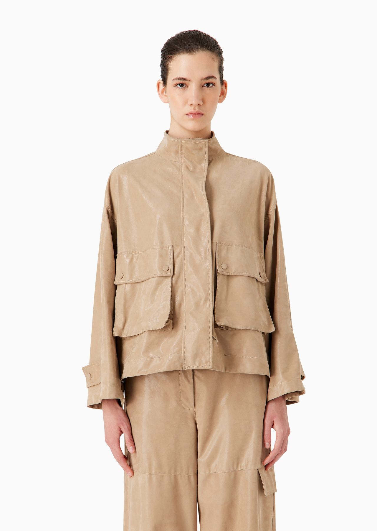Goatskin suede blouson with pockets - 2