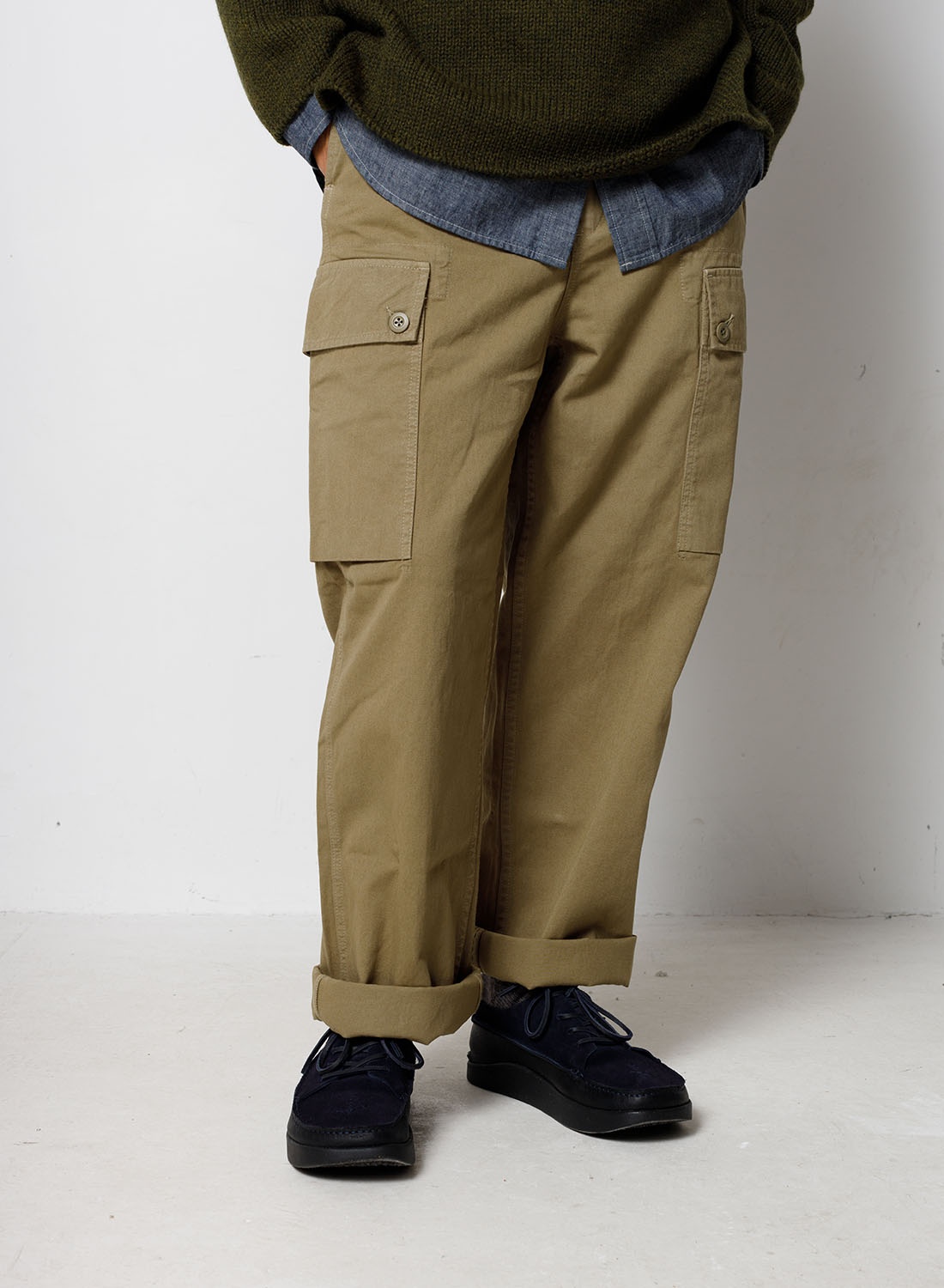 Dutch Pant Cotton Twill in Army - 2