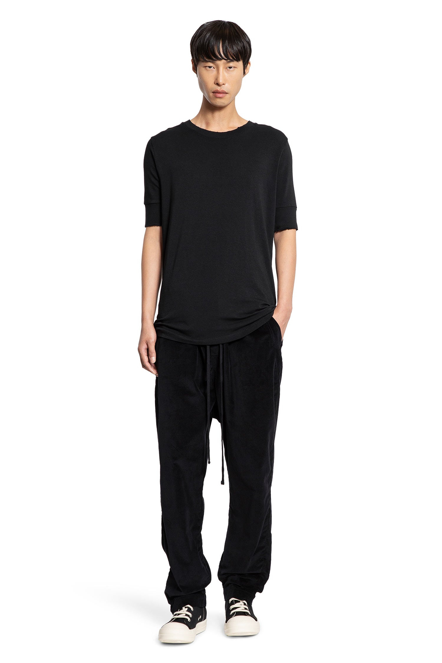 Distressed Stretch Cotton Modal T-shirt - 5