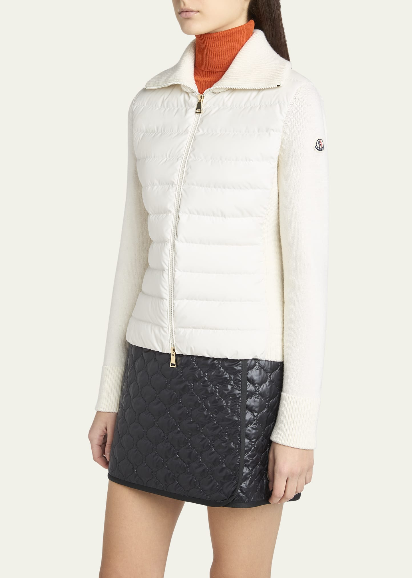 Padded Wool Zip-Up Cardigan - 4