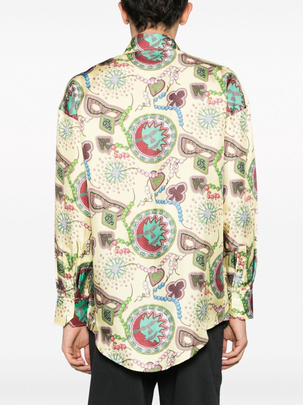 graphic-print silk shirt - 4