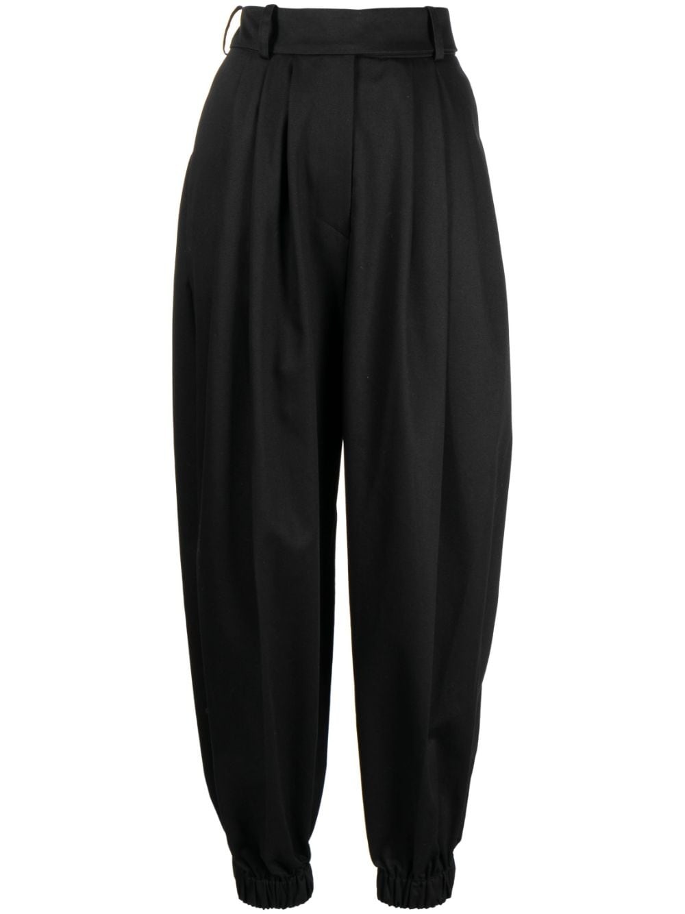 tapered-leg cotton trousers - 1