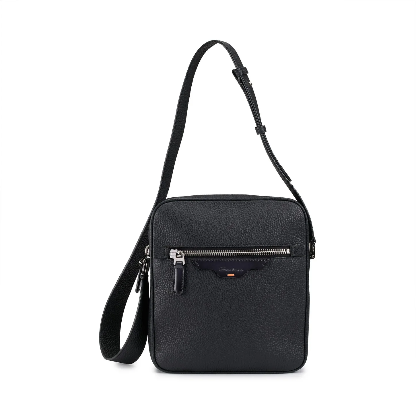 Black leather crossbody bag - 1