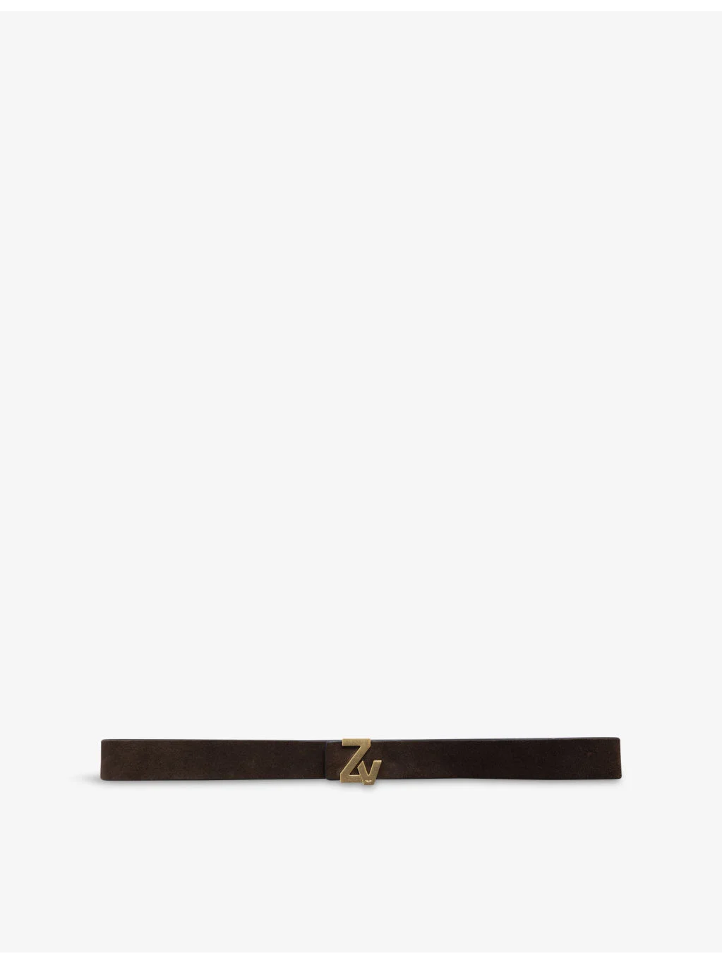 ZV Initiale Branded-Buckle Suede Belt - 1