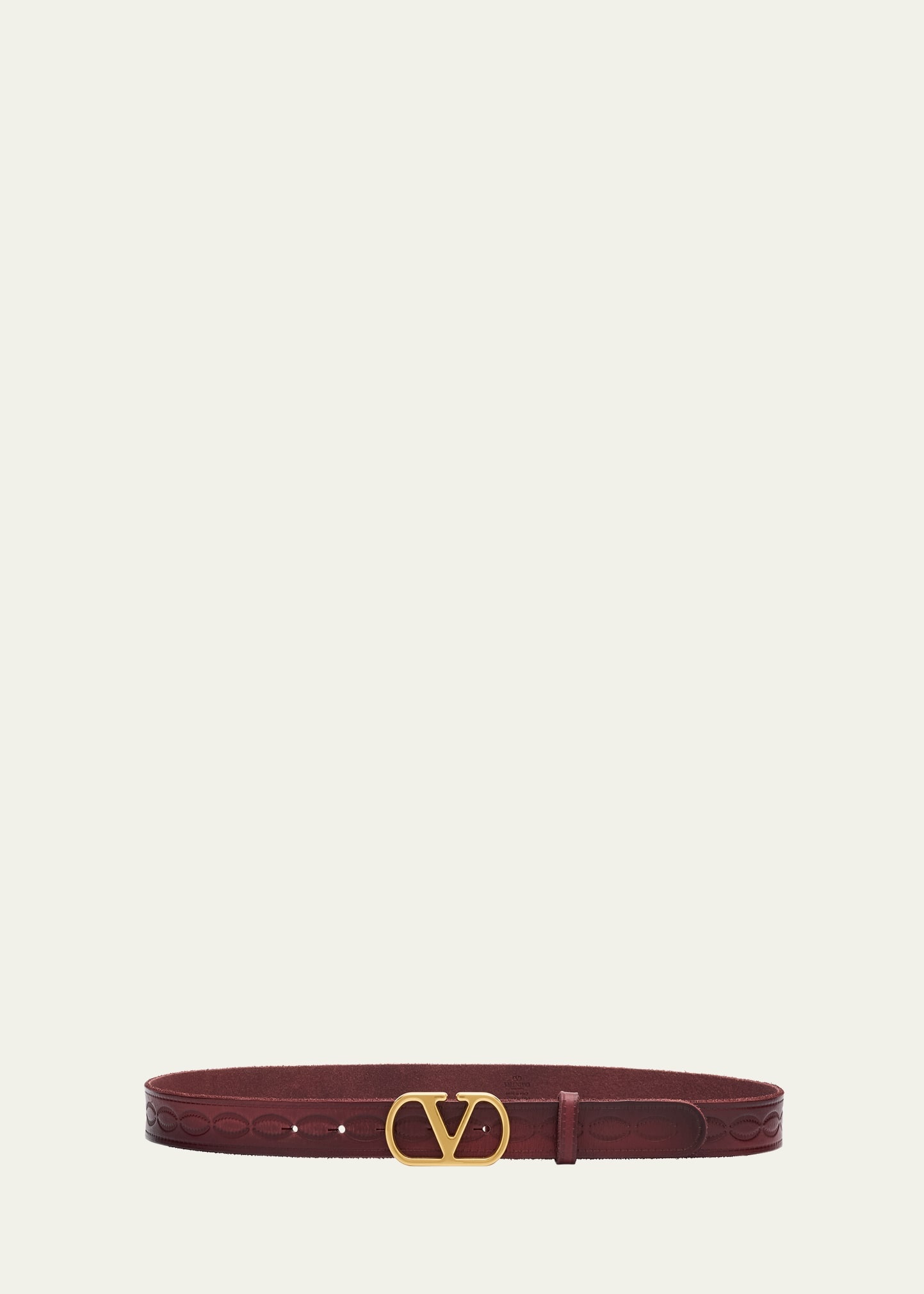 V-Logo Medium Leather Belt - 1