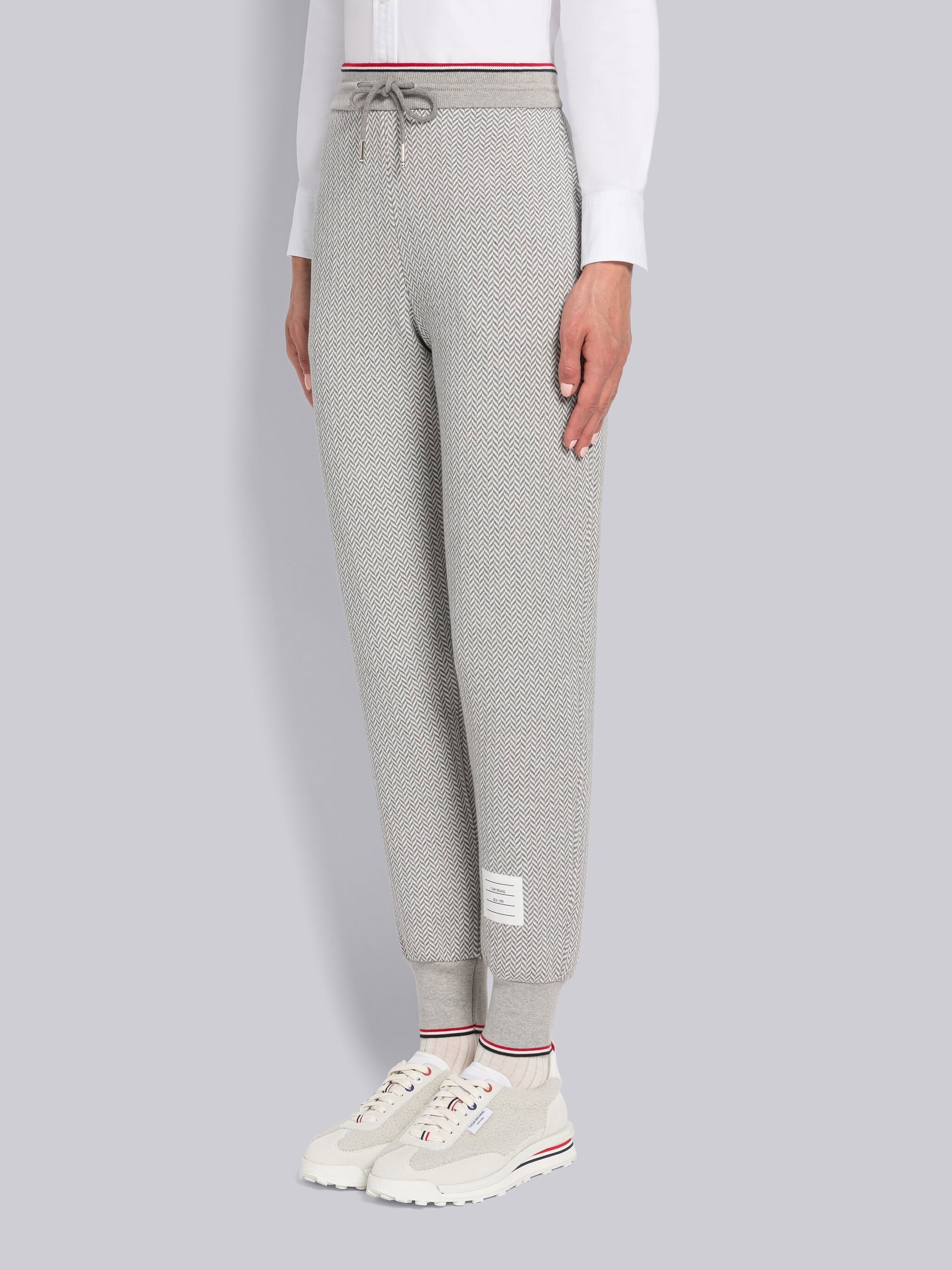 Cotton Herringbone Tipping Sweatpants - 2