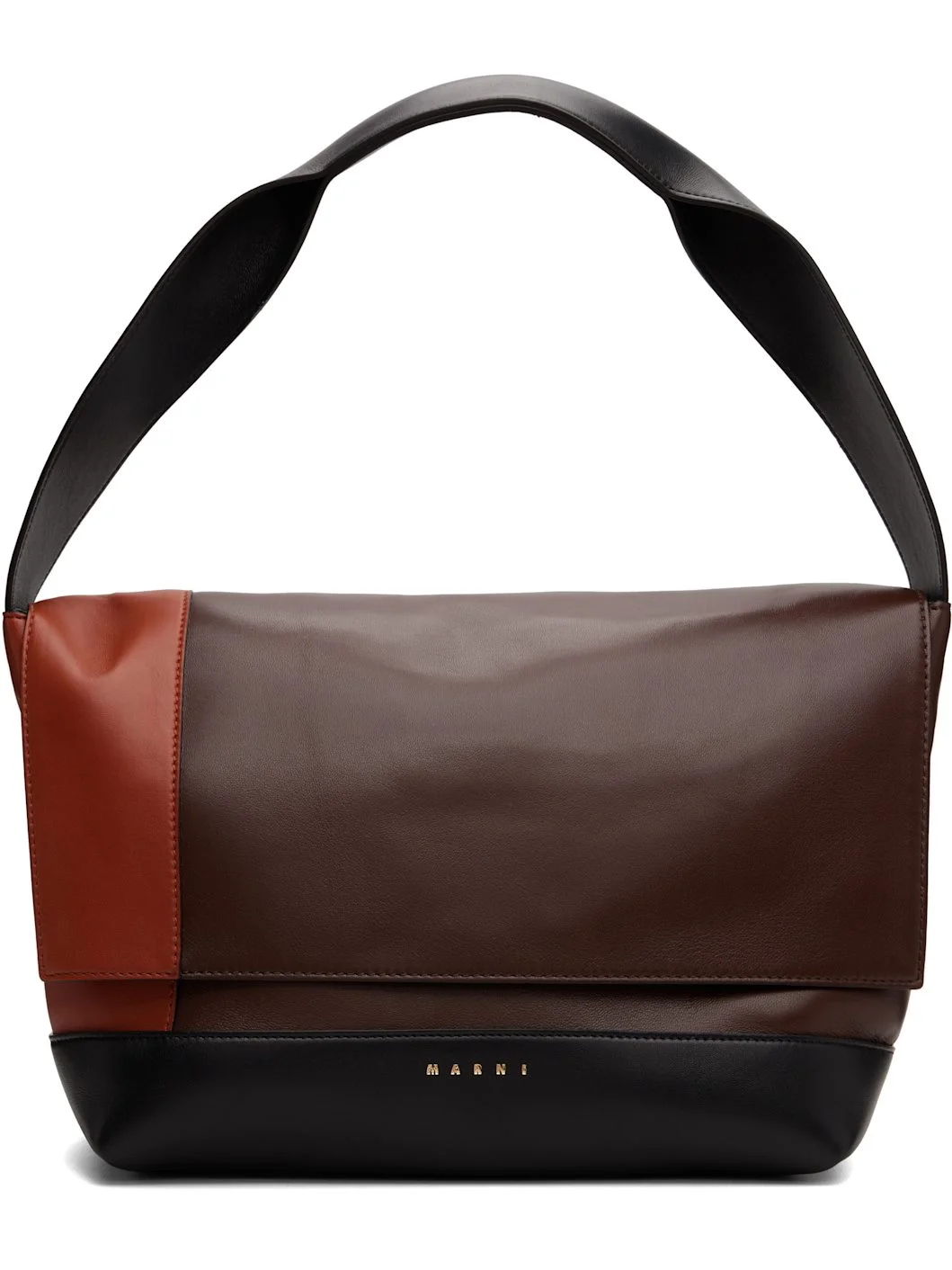 Brown & Orange Pod Pochette New Handle Bag - 1