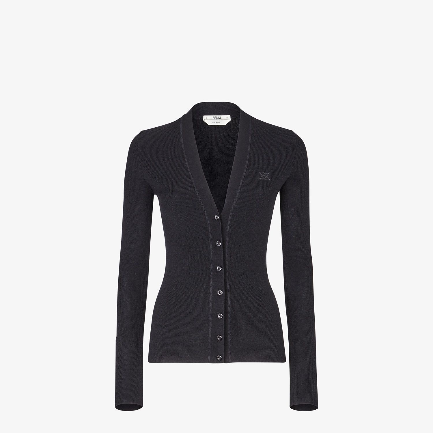 Black silk and wool cardigan - 1