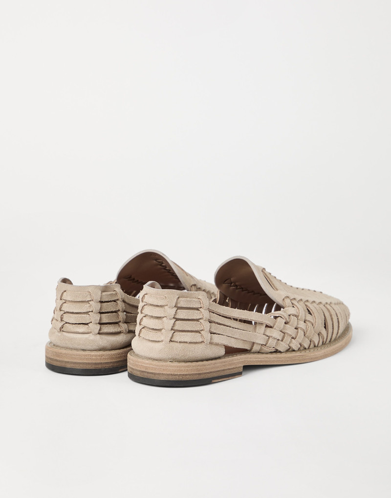 Brunello Cucinelli Suede woven sandals outlook