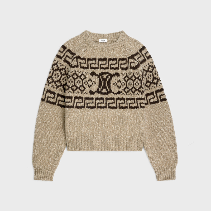 crew neck sweater in triomphe fair isle wool 1