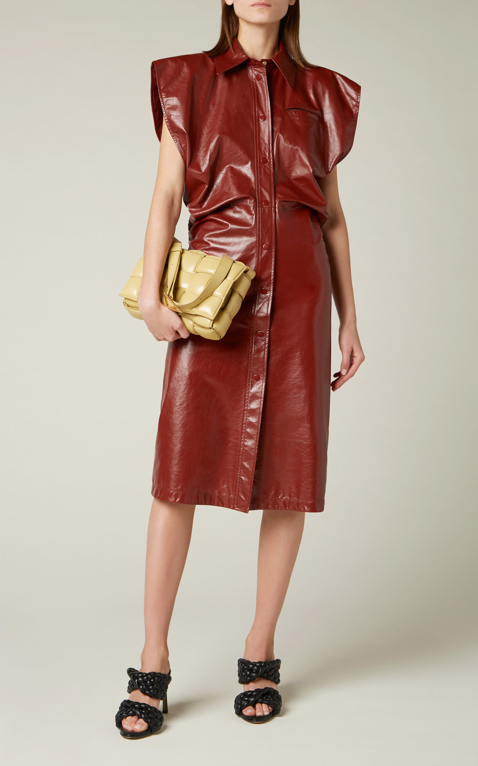 Leather Midi Dress brown - 2