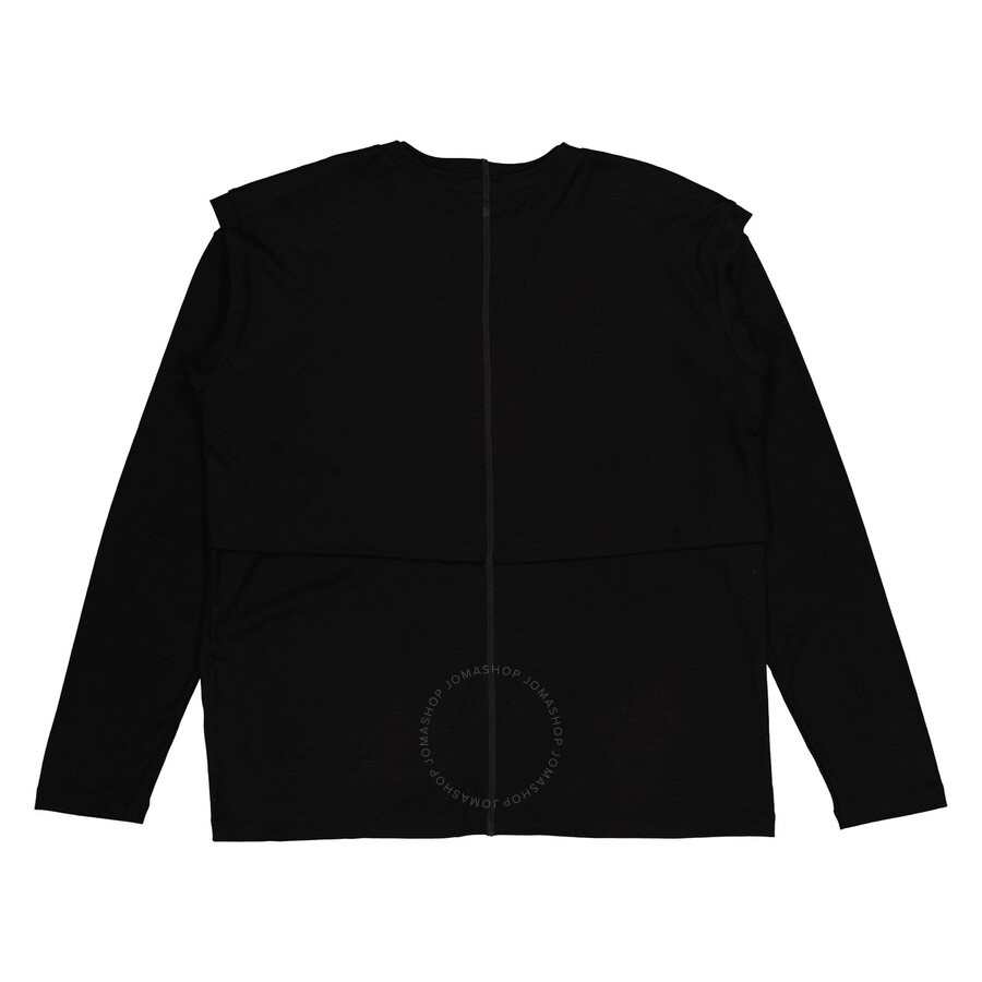 Viridi-Anne - Viridi-Anne Men's Black Wool Jersey Layerd T-Shirt - 6