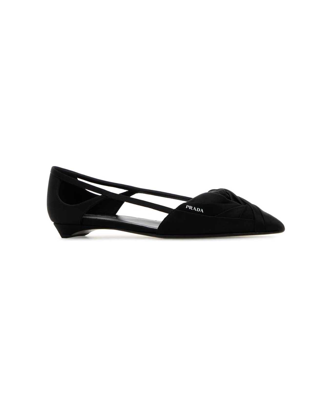 Black Satin Ballerinas - 2
