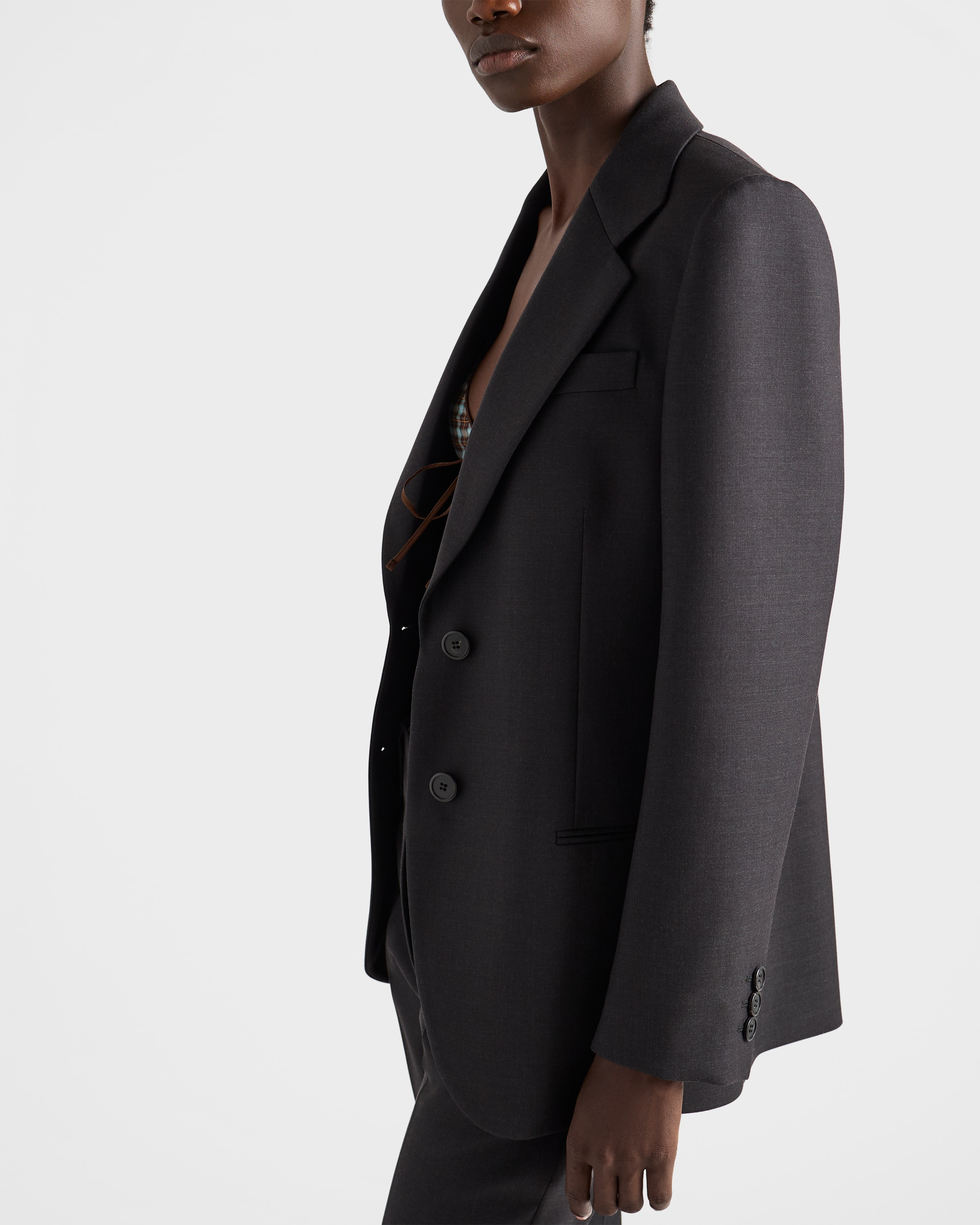 Single-breasted gabardine jacket - 4